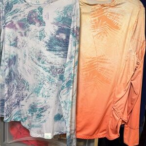 Realtree Fishing White and Teal Shirt and orange shirt